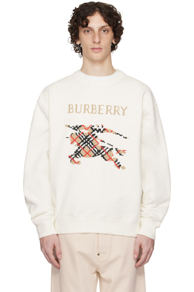 Белая толстовка EKD с интарсией Burberry
Белая толстовка EKD с интарсией Burberry