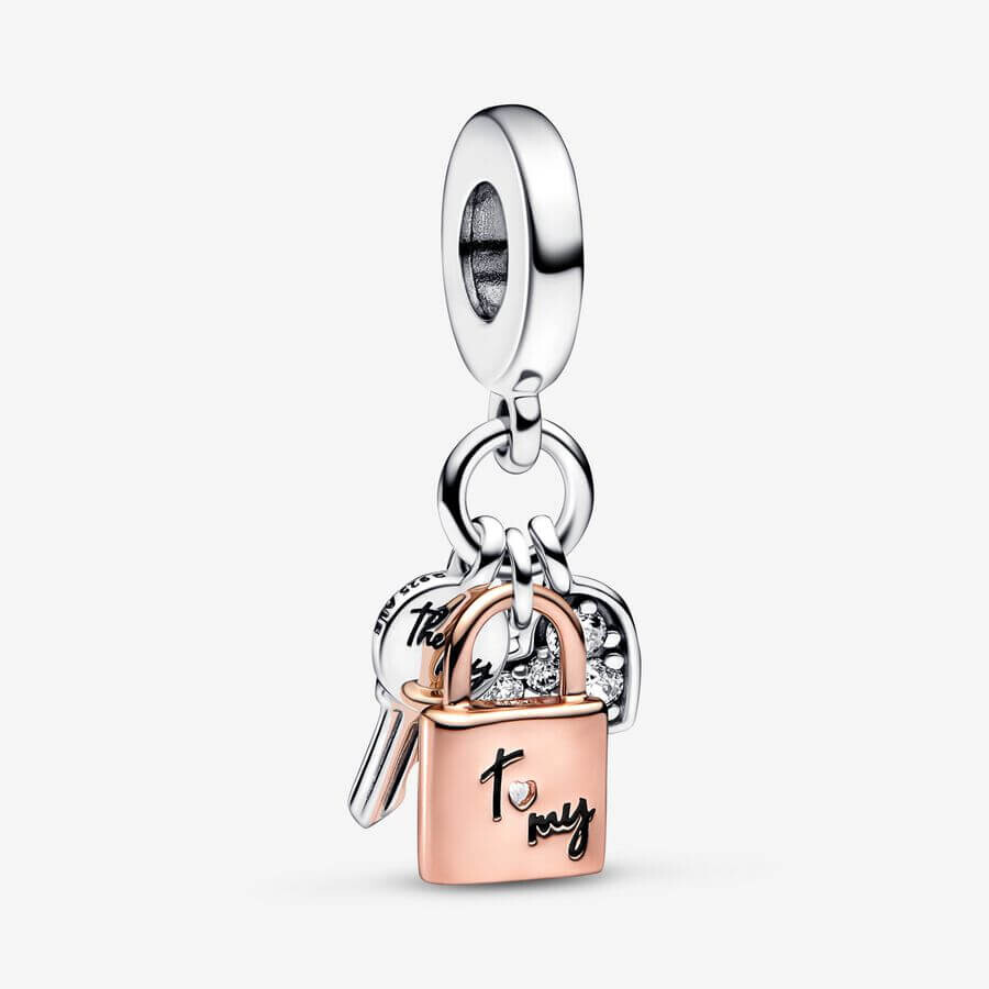 Шарм-подвеска Pandora Moments Two-tone Key, Padlock & Heart Triple, серебро/розовое золото/черный
Шарм-подвеска Pandora Moments Two-tone Key, Padlock & Heart Triple, серебро/розовое золото/черный