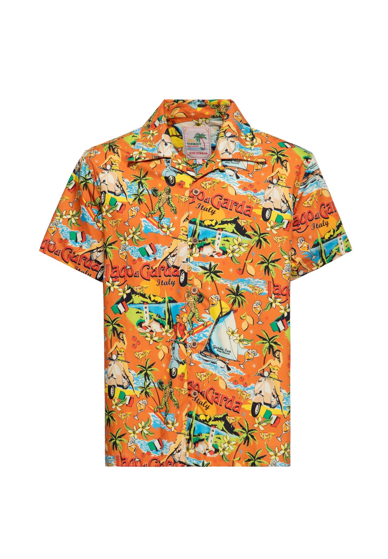 Рубашка с короткими рукавами и ярким принтом озера Гарда по всей поверхности Lago Di Garda KING KEROSIN, оранжевый
Рубашка с короткими рукавами и ярким принтом озера Гарда по всей поверхности Lago Di Garda KING KEROSIN, оранжевый