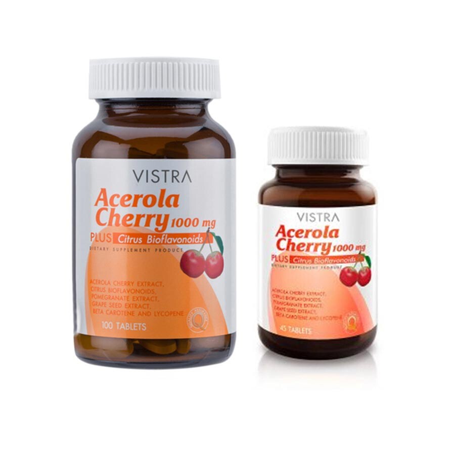 Добавка Vistra Acerola Cherry 1000 mg & Citrus Bioflavonoids Plus, 2 банки по 100+45 таблеток
Добавка Vistra Acerola Cherry 1000 mg & Citrus Bioflavonoids Plus, 2 банки по 100+45 таблеток