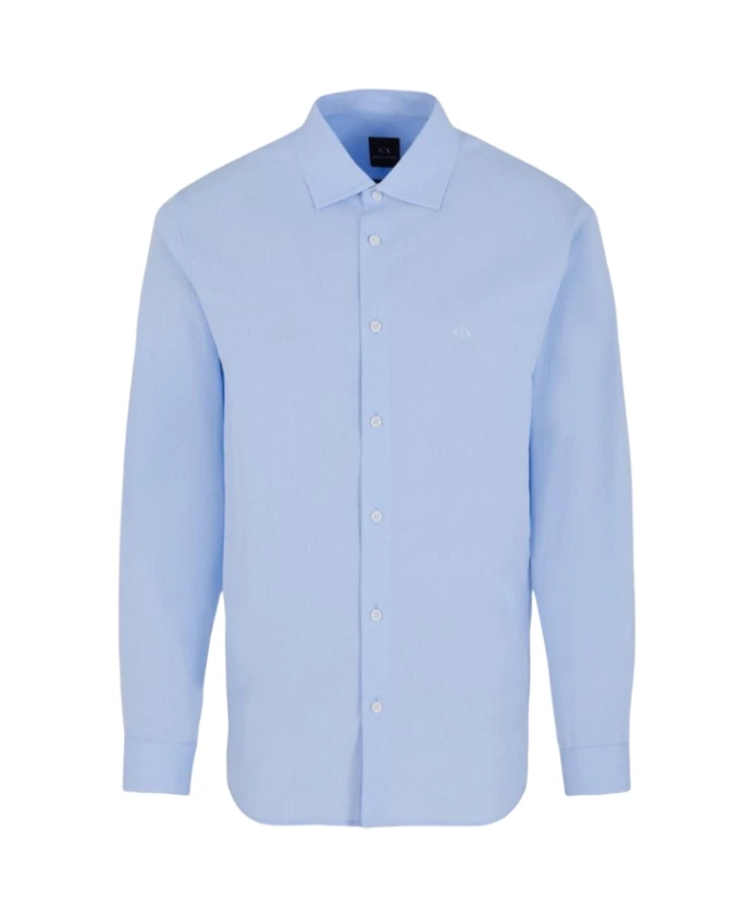 Классическая рубашка прозрачно-синего цвета Armani Exchange, синий
Классическая рубашка прозрачно-синего цвета Armani Exchange, синий