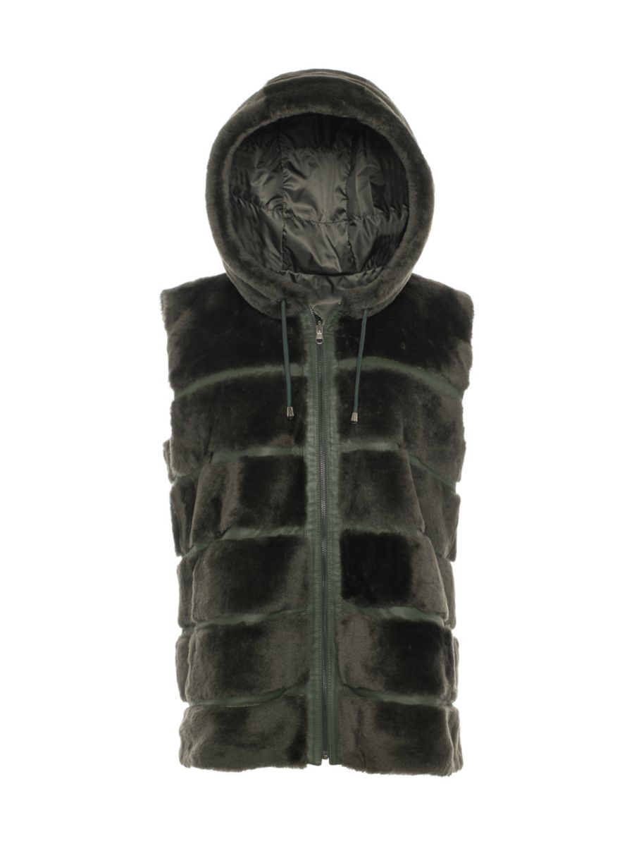 Двусторонний жилет из овчины с капюшоном WOLFIE FURS, оливковый
Двусторонний жилет из овчины с капюшоном WOLFIE FURS, оливковый