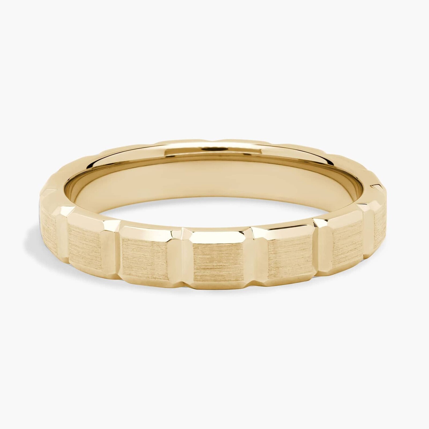 Прямоугольное обручальное кольцо из 14-каратного желтого золота (4 мм) Blue Nile