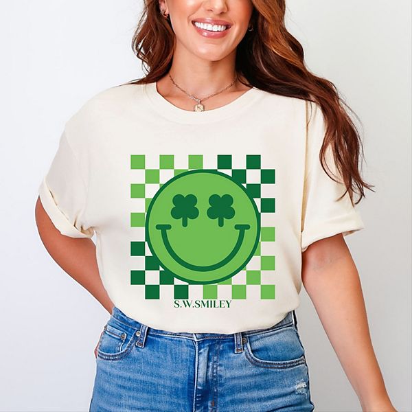 SWSmiley clover eyes smiley - женская футболка с принтом, окрашенная в стиле garment dyed Simply Sage Market, Ivory, Зеленый, SWSmiley clover eyes smiley - женская футболка с принтом, окрашенная в стиле garment dyed Simply Sage Market, Ivory
SWSmiley clover eyes smiley - женская футболка с принтом, окрашенная в стиле garment dyed Simply Sage Market, Ivory, Зеленый, SWSmiley clover eyes smiley - женская футболка с принтом, окрашенная в стиле garment dyed Simply Sage Market, Ivory