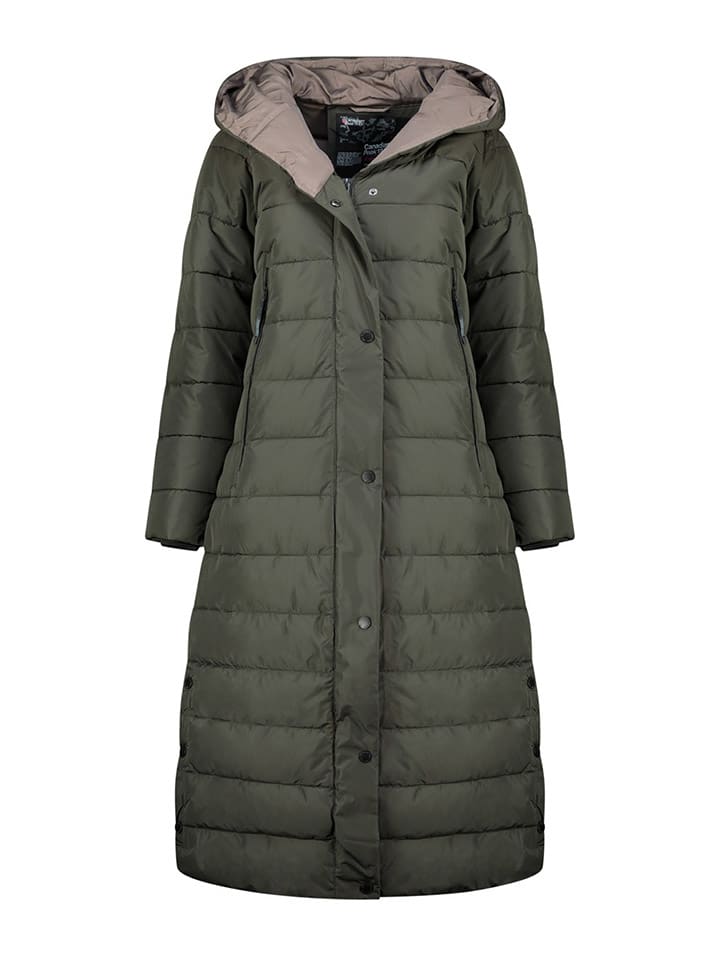 Стеганое пальто "Констанция" цвета хаки Canadian Peak
Стеганое пальто "Констанция" цвета хаки Canadian Peak