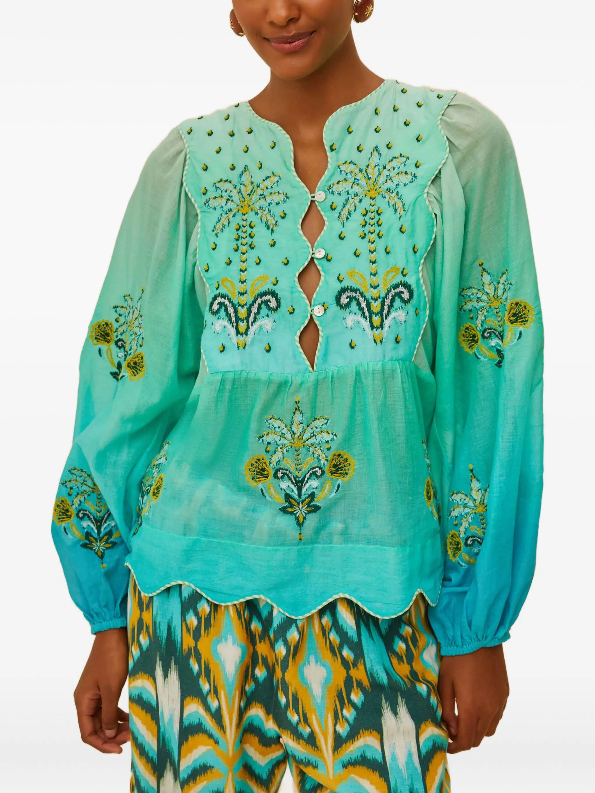 Топ Palm Tree с вышивкой Farm Rio, зеленый
Топ Palm Tree с вышивкой Farm Rio, зеленый