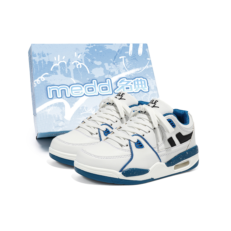 Medd Бесподошвенные низкие скейтерские кроссовки унисекс бело-голубые, цвет White Blue Box 
Medd Бесподошвенные низкие скейтерские кроссовки унисекс бело-голубые, цвет White Blue Box