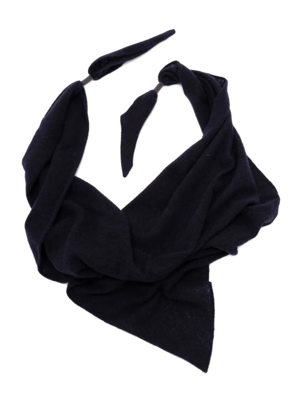 Кашемировый шарф с завязками Brunello Cucinelli, черный
Кашемировый шарф с завязками Brunello Cucinelli, черный