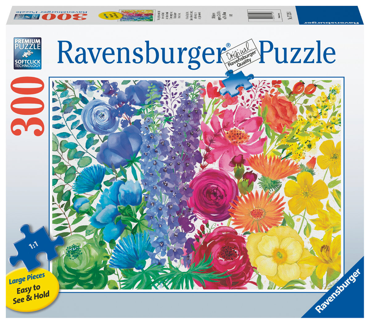 Ravensburger, пазл, XXL, Цветочная Радуга, 300 шт.
Ravensburger, пазл, XXL, Цветочная Радуга, 300 шт.