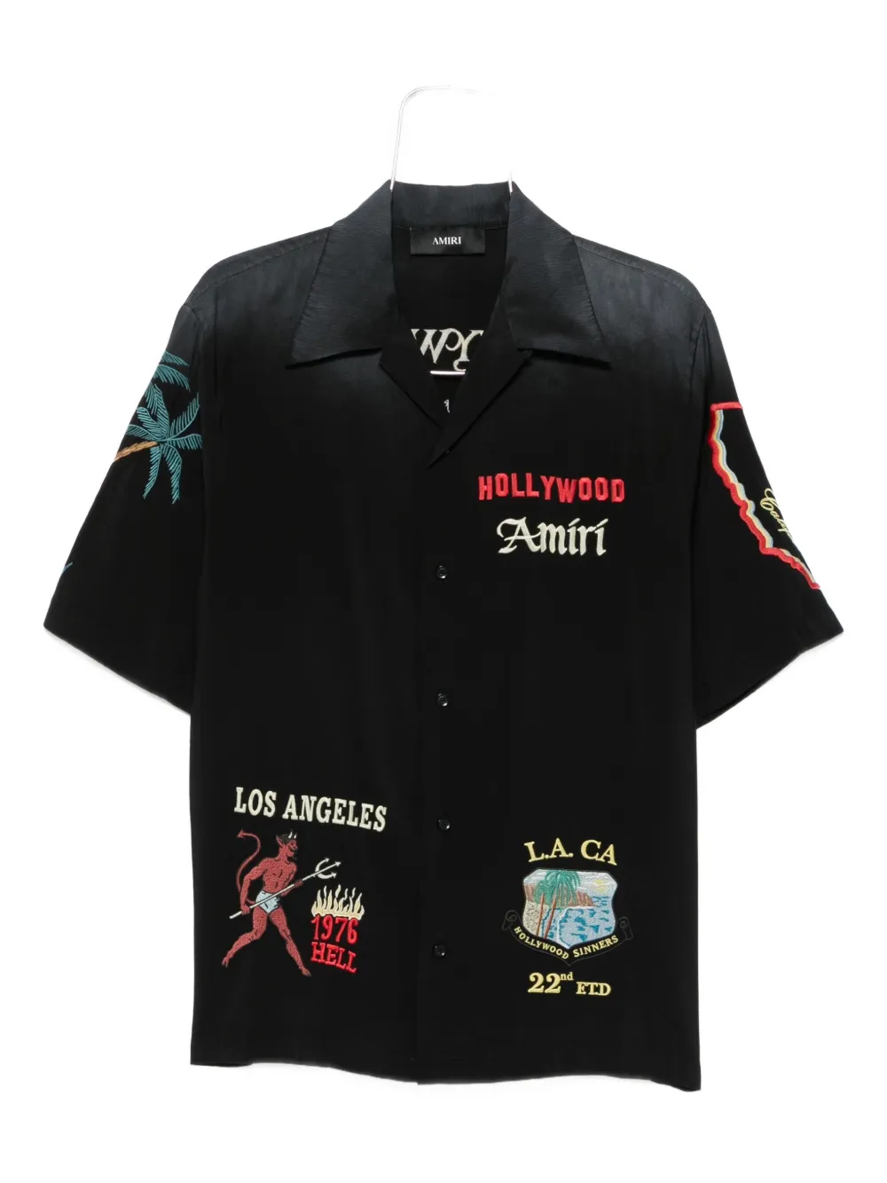 Рубашка с короткими рукавами и вышитыми деталями AMIRI, черный
Рубашка с короткими рукавами и вышитыми деталями AMIRI, черный