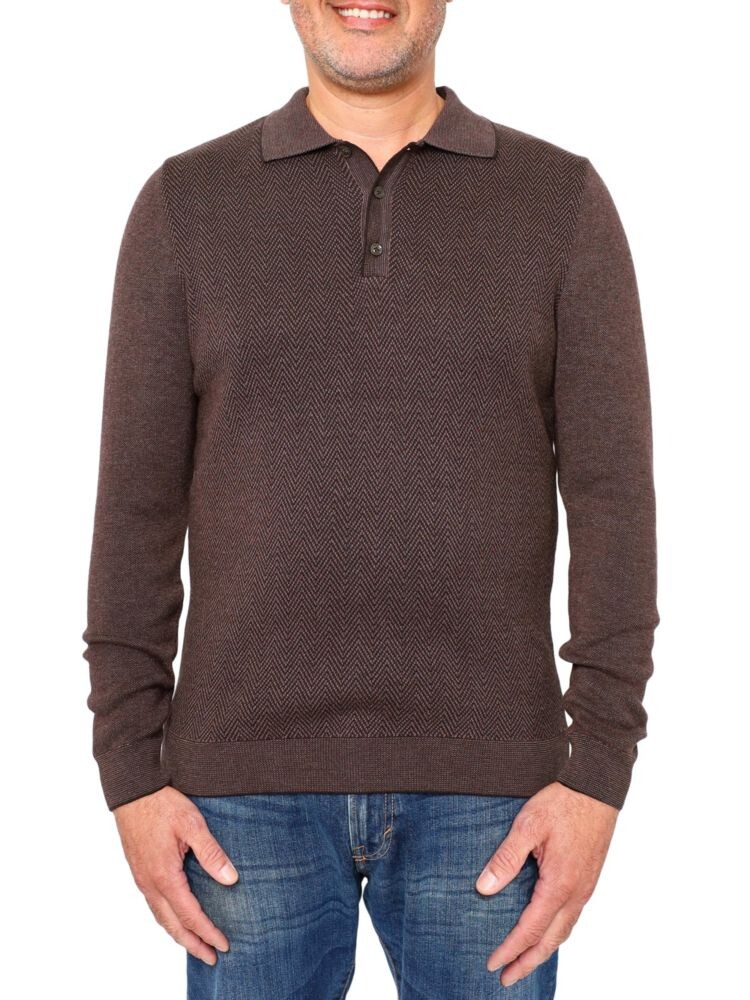 Поло с длинными рукавами и узором «елочка» Vellapais, коричневый
Поло с длинными рукавами и узором «елочка» Vellapais, коричневый