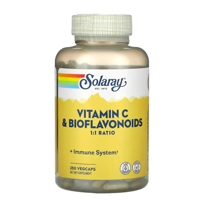 Витамин C с биофлавоноидами Solaray 1000 мг, 250 капсул
Витамин C с биофлавоноидами Solaray 1000 мг, 250 капсул