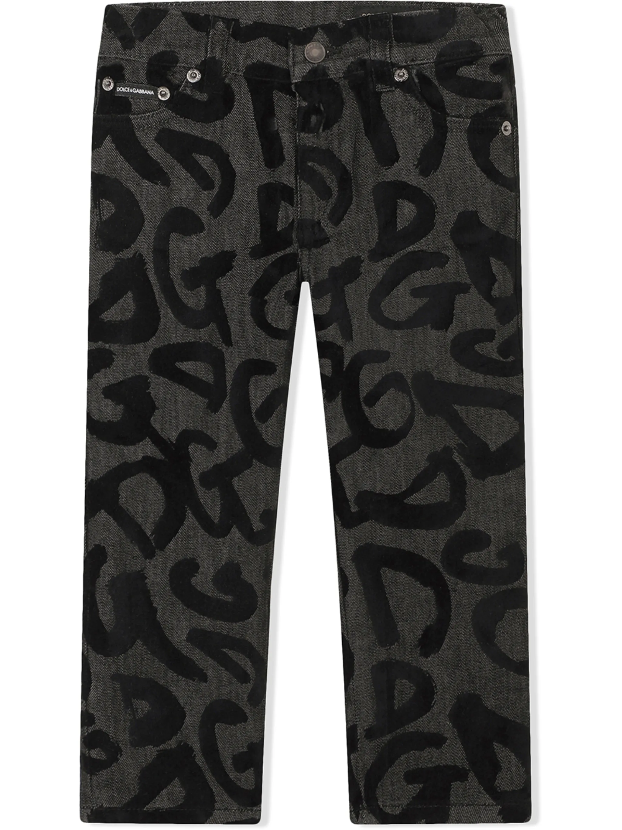 Прямые джинсы с логотипом Dolce & Gabbana Kids, серый
Прямые джинсы с логотипом Dolce & Gabbana Kids, серый