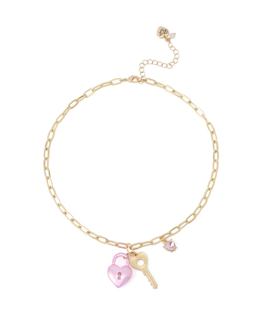 Кулон в виде замка и ключа с искусственными камнями Betsey Johnson, Pink/Gold
Кулон в виде замка и ключа с искусственными камнями Betsey Johnson, Pink/Gold