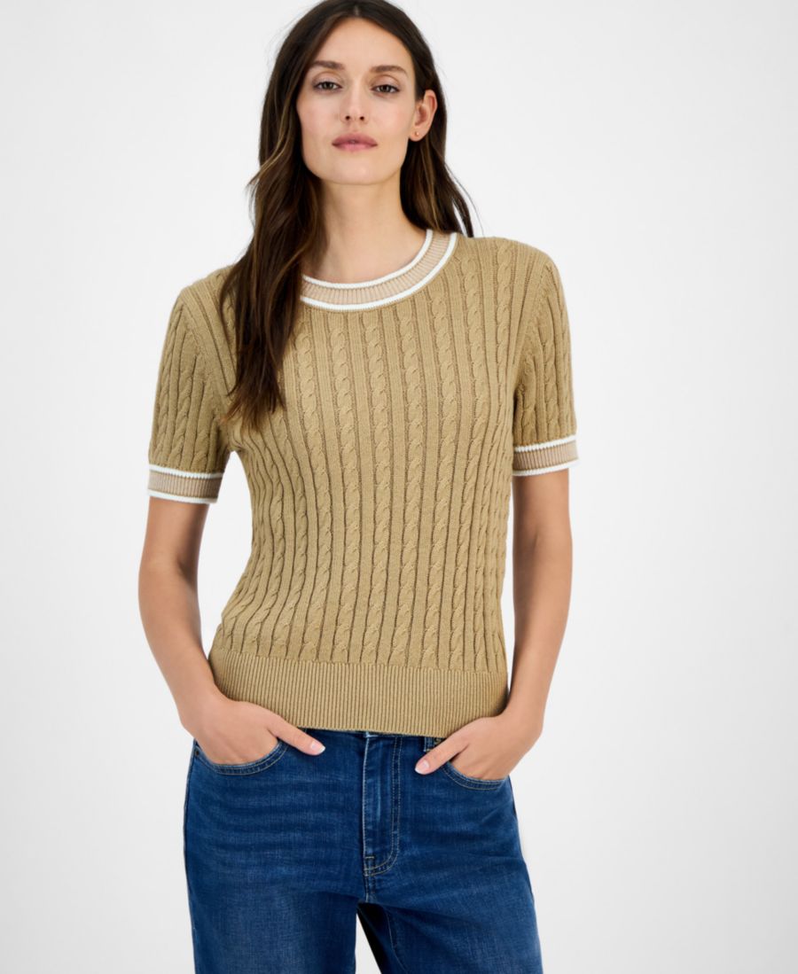 Женский хлопковый свитер с короткими рукавами и косами Tommy Hilfiger, Tigers Eye Multi
Женский хлопковый свитер с короткими рукавами и косами Tommy Hilfiger, Tigers Eye Multi