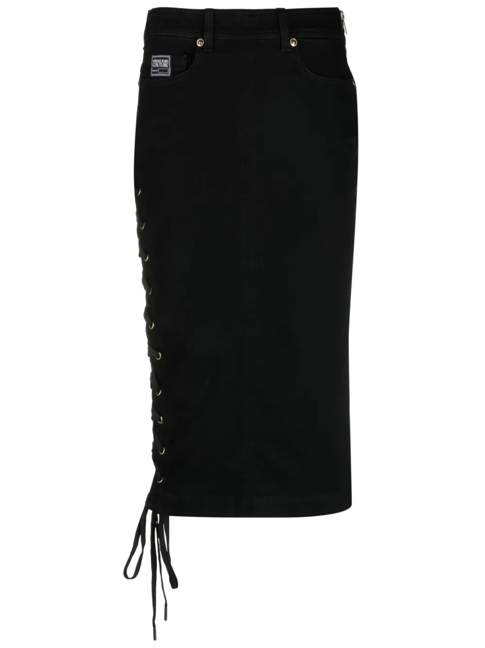 Юбка-карандаш с нашивкой-логотипом Versace Jeans Couture, черный
Юбка-карандаш с нашивкой-логотипом Versace Jeans Couture, черный