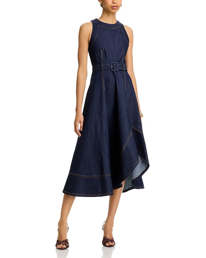 Платье миди из денима Cinq à Sept Zelda Cinq à Sept, синий 
Платье миди из денима Cinq à Sept Zelda Cinq à Sept, синий