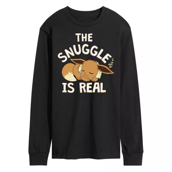 Мужская футболка с длинным рукавом Pokémon "Обнимающий Иви" Licensed Character, черный 
Мужская футболка с длинным рукавом Pokémon "Обнимающий Иви" Licensed Character, черный