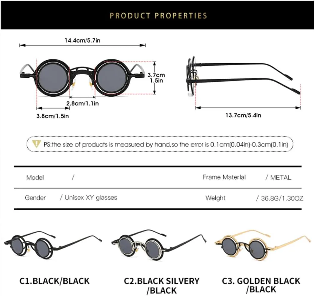 Ретро круглые солнцезащитные очки «два в одном» из чистого титана для женщин, в стиле стимпанк, для мужчин, с защитой от УФ-излучения UV400 UATXTAU, Golden Blue
Ретро круглые солнцезащитные очки «два в одном» из чистого титана для женщин, в стиле стимпанк, для мужчин, с защитой от УФ-излучения UV400 UATXTAU, Golden Blue