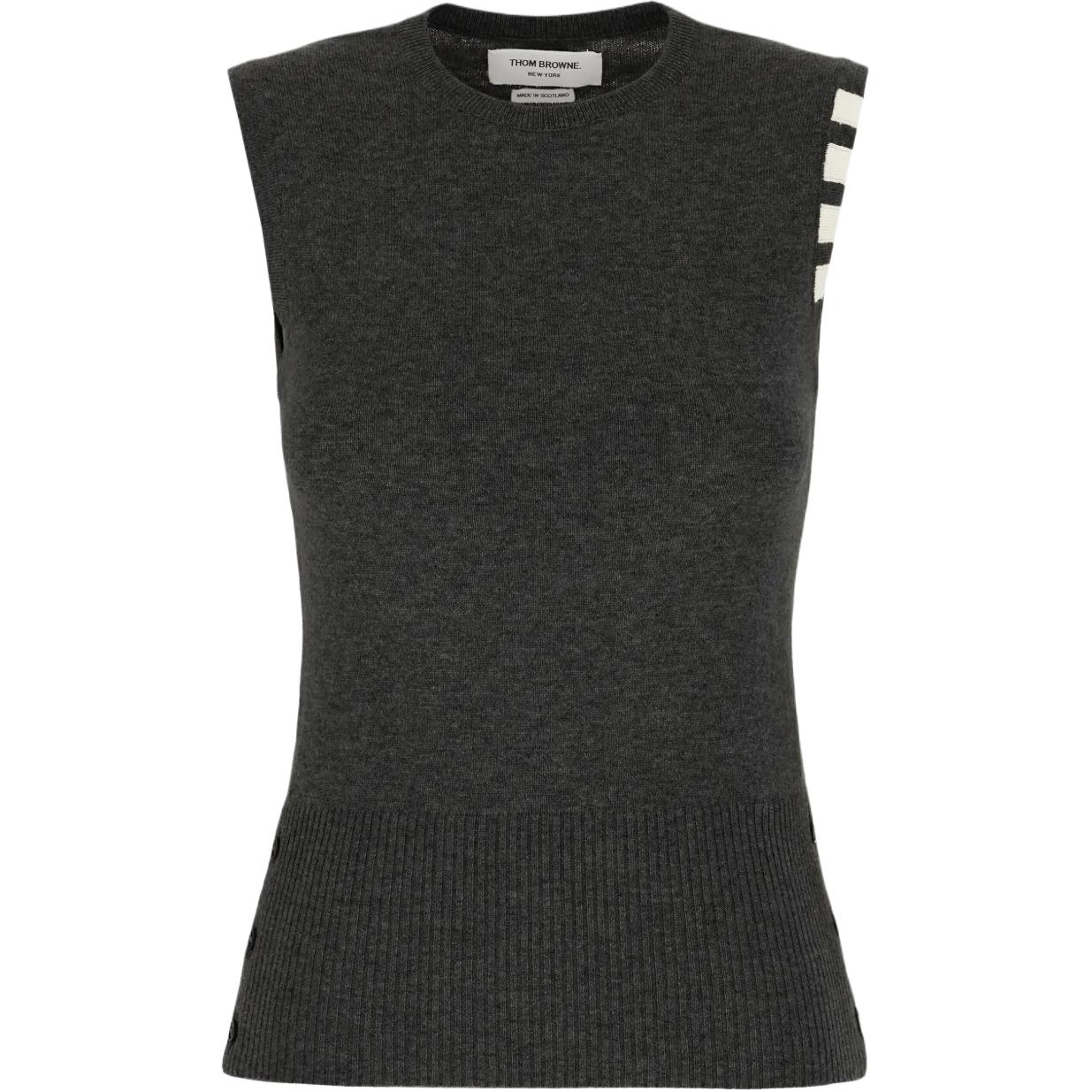 Топ с кашемировыми полосками THOM BROWNE, серый
Топ с кашемировыми полосками THOM BROWNE, серый