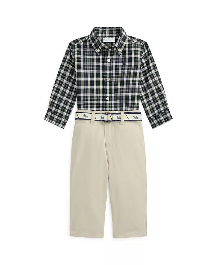 Комплект из 3 предметов для мальчика: клетчатая рубашка, ремень и холщовые брюки Polo Ralph Lauren, мультиколор
Комплект из 3 предметов для мальчика: клетчатая рубашка, ремень и холщовые брюки Polo Ralph Lauren, мультиколор