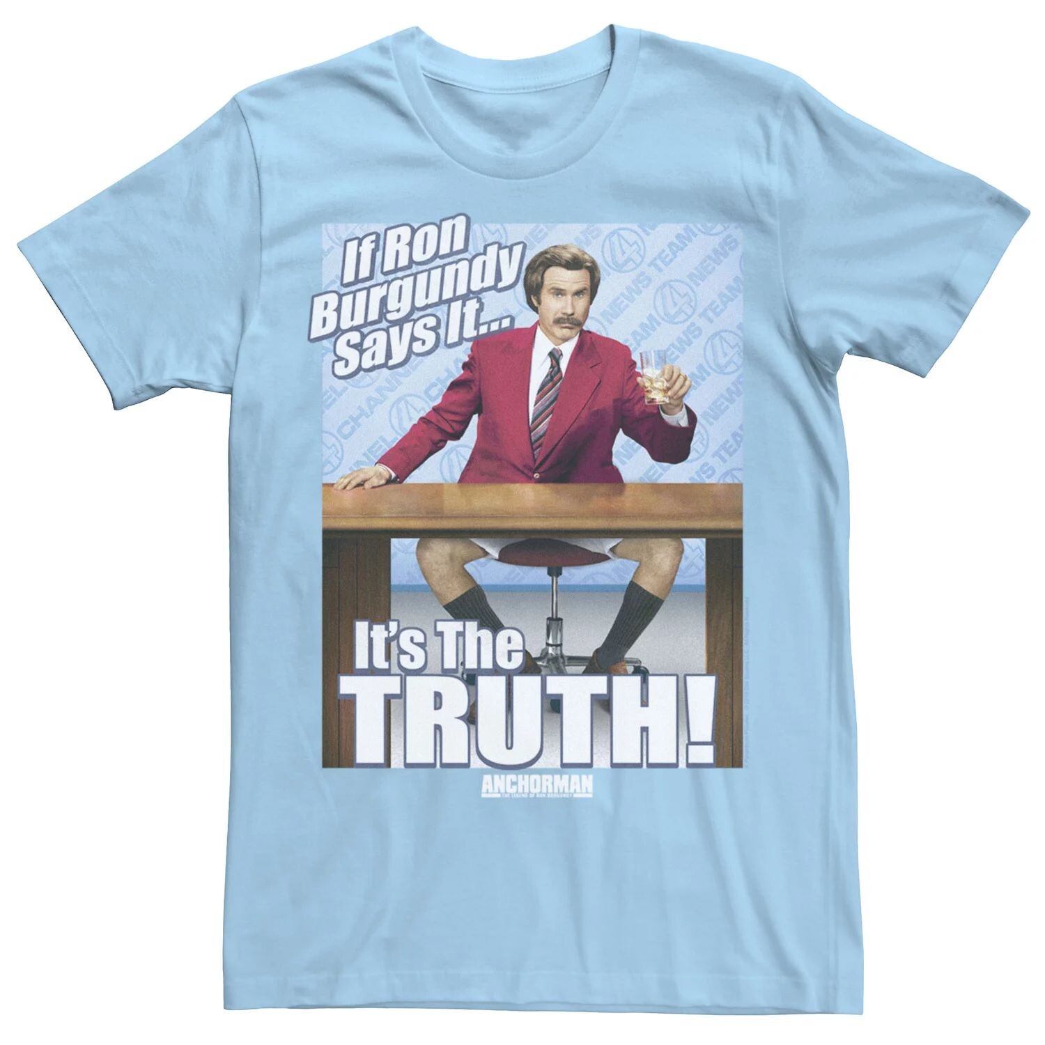 Футболка мужского телеведущего «Если Рон Бургунди скажет это» Licensed Character
