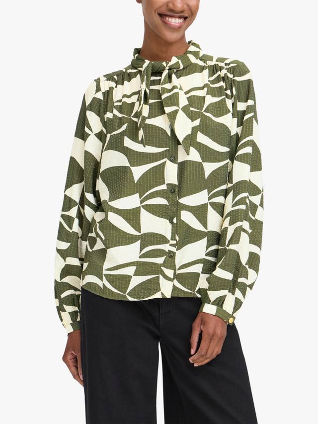 Футболка с волнообразным принтом и завязкой на горловине ICHI, Green
Футболка с волнообразным принтом и завязкой на горловине ICHI, Green