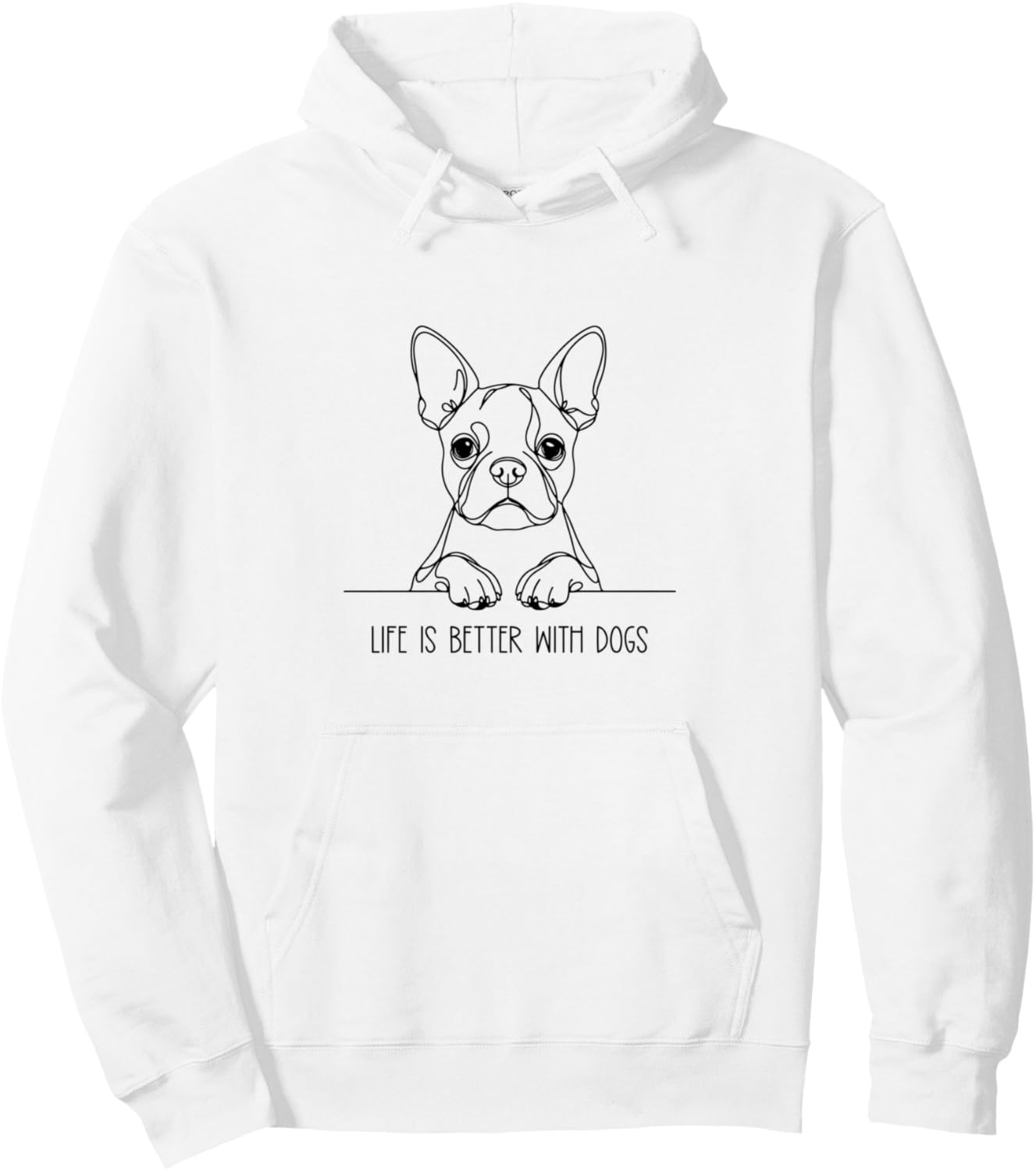 Худи с рисунком бостонского терьера в стиле линейной графики «Жизнь становится лучше» Ahhzee, белый
Худи с рисунком бостонского терьера в стиле линейной графики «Жизнь становится лучше» Ahhzee, белый