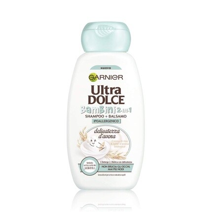 Ultra Dolce Delicatezza D'Avena детский шампунь 2в1 для нежных волос и кожи головы 300мл, Garnier
Ultra Dolce Delicatezza D'Avena детский шампунь 2в1 для нежных волос и кожи головы 300мл, Garnier