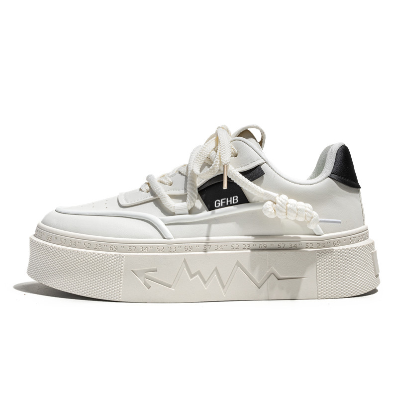 Износостойкие низкие кроссовки для подростков с эффектом увеличения роста Kung Fu partners, белый/черный 
Износостойкие низкие кроссовки для подростков с эффектом увеличения роста Kung Fu partners, белый/черный