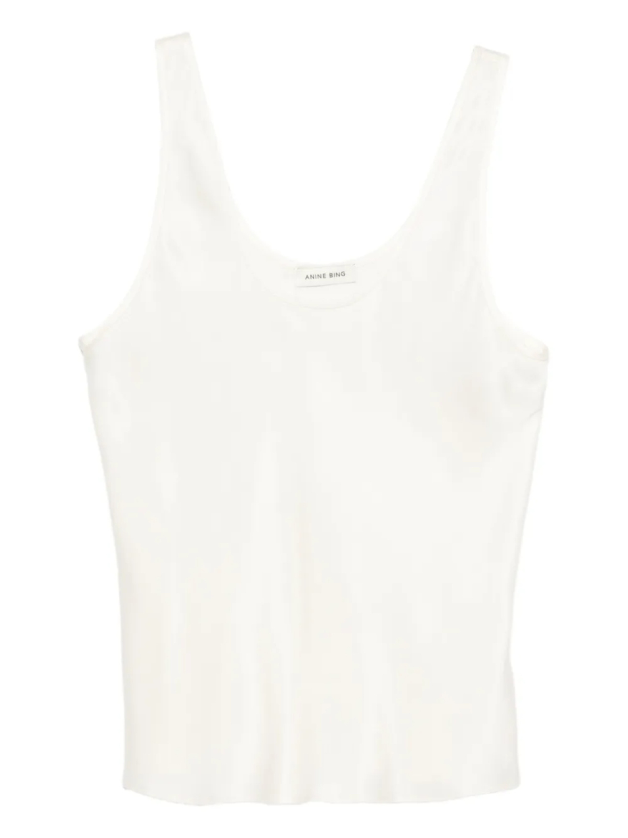 Топ из шелка ANINE BING с круглым вырезом, белый 
Топ из шелка ANINE BING с круглым вырезом, белый