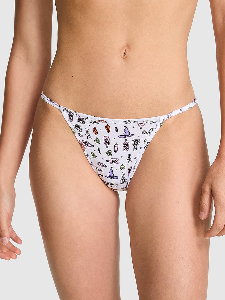 Трусики-Бикини из хлопковых стрингов Pink, smooth white witchy print
Трусики-Бикини из хлопковых стрингов Pink, smooth white witchy print