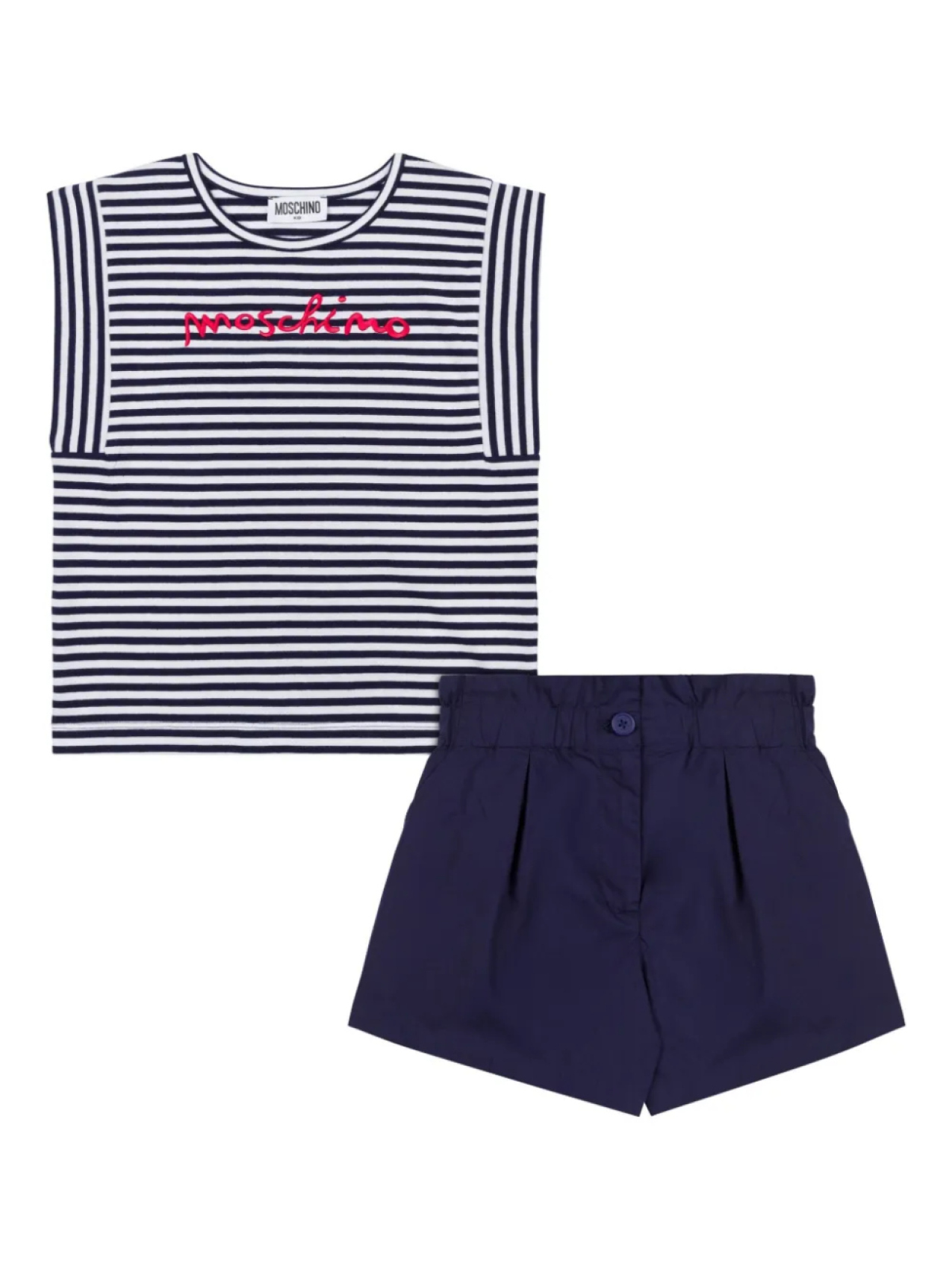 Moschino Kids комплект из футболки и шортов с логотипом, синий
Moschino Kids комплект из футболки и шортов с логотипом, синий