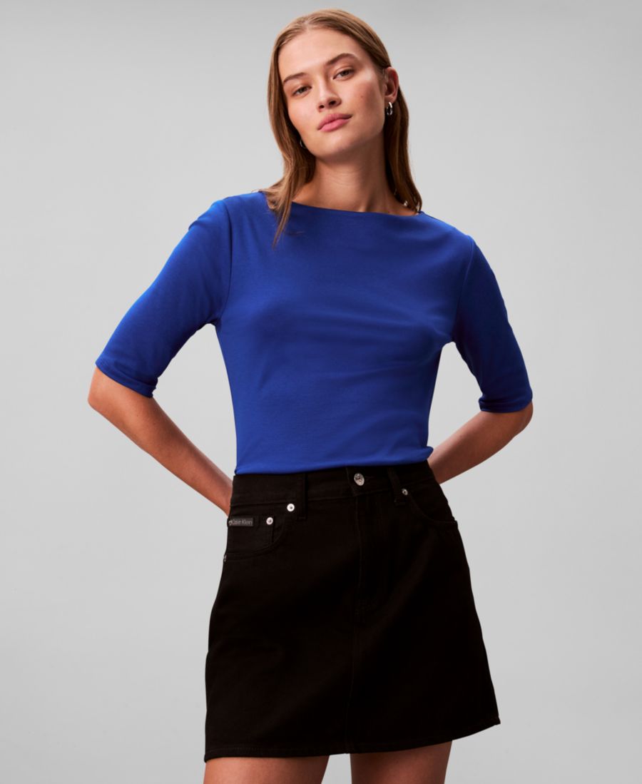 Женская футболка с коротким рукавом и вырезом-лодочкой Calvin Klein, Cobalt
Женская футболка с коротким рукавом и вырезом-лодочкой Calvin Klein, Cobalt