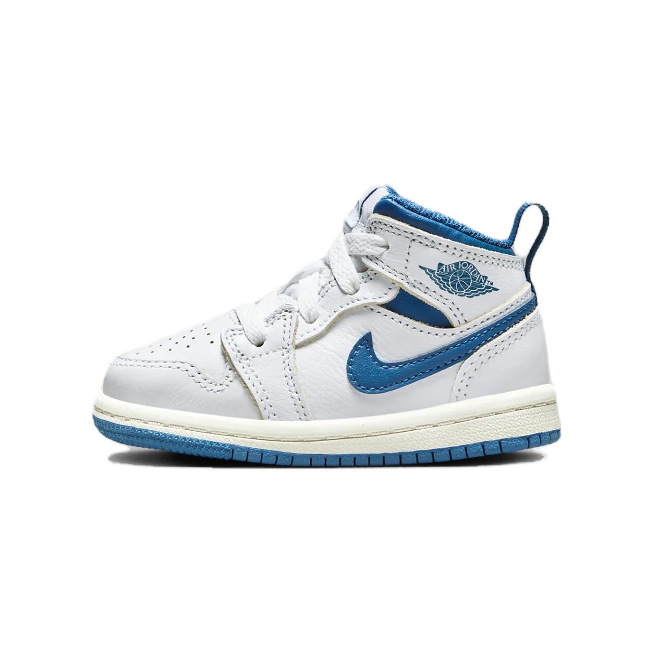 Кроссовки Jordan 1 Mid SE Industrial Blue TD, белый/голубой 
Кроссовки Jordan 1 Mid SE Industrial Blue TD, белый/голубой