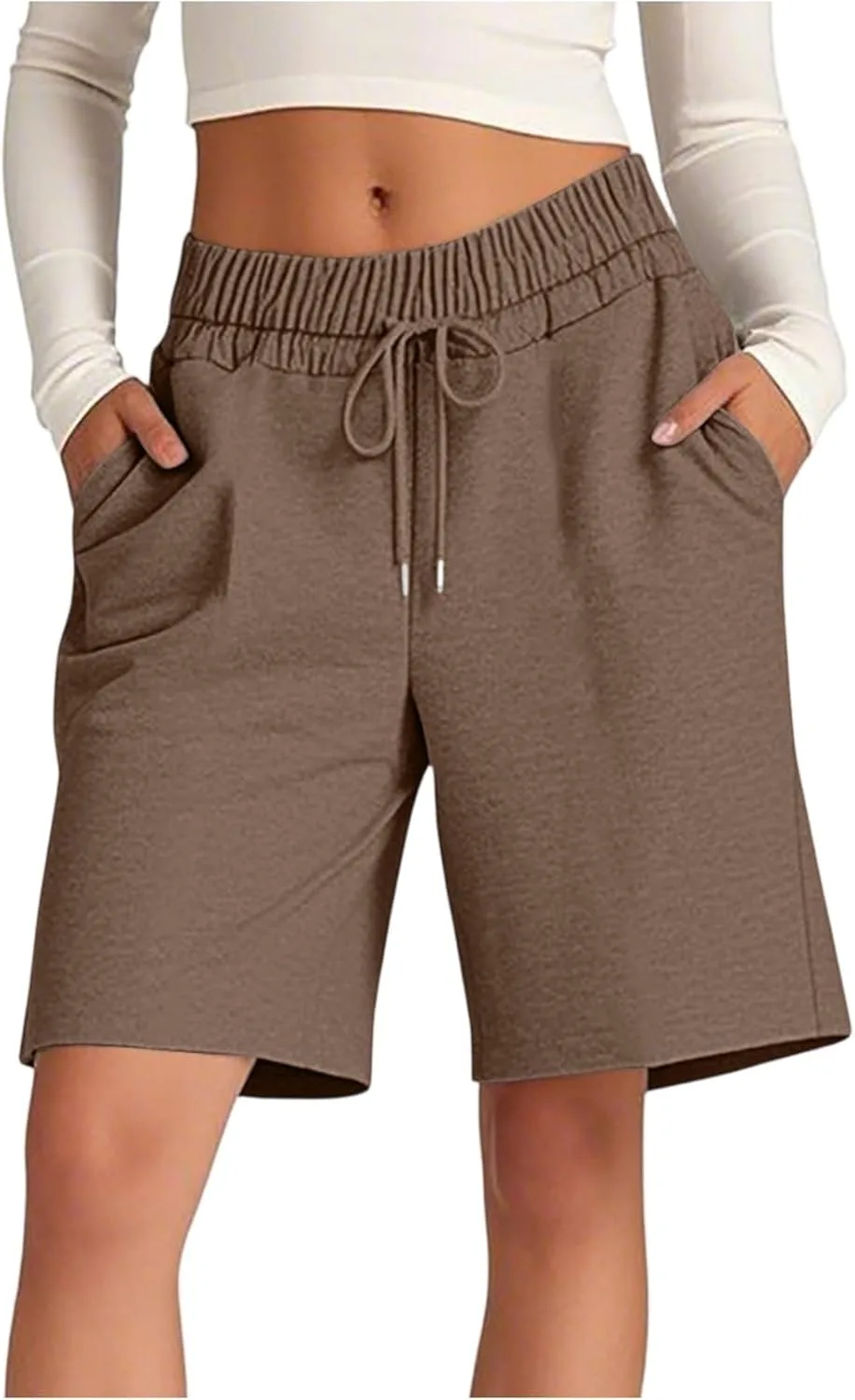 Бермуды Gumipy для женщин, длинные хлопковые шорты для тренировок, с высокой талией и шнурком
Бермуды Gumipy для женщин, длинные хлопковые шорты для тренировок, с высокой талией и шнурком