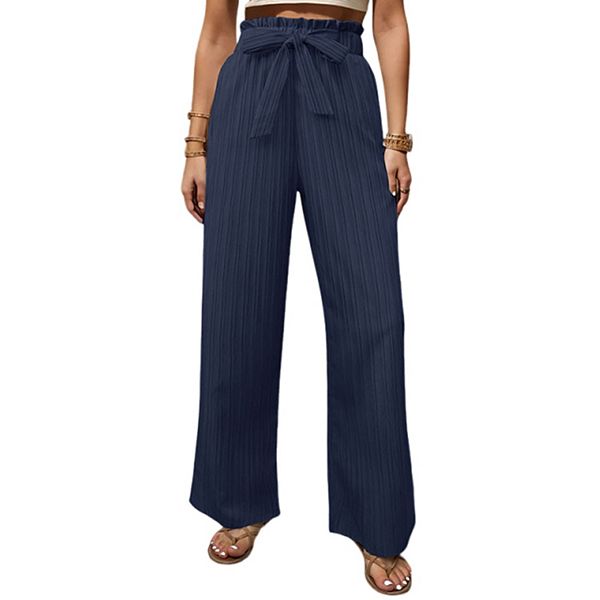 Женские брюки с элегантным бантом, высокая талия, широкие штанины, карманы Seoria, Navy Blue
Женские брюки с элегантным бантом, высокая талия, широкие штанины, карманы Seoria, Navy Blue
