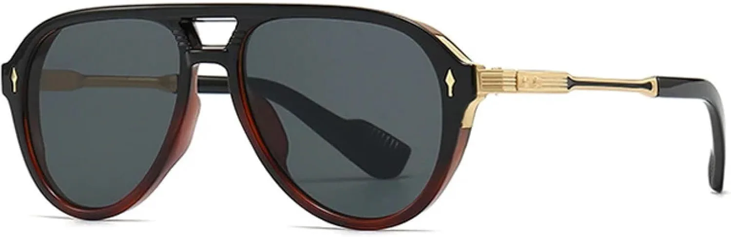 Солнцезащитные очки для женщин и мужчин в стиле ретро с двойной перемычкой, защитой от УФ-излучения UV400, модные, с заклепками, роскошные UATXTAU, Black Tea Grey
Солнцезащитные очки для женщин и мужчин в стиле ретро с двойной перемычкой, защитой от УФ-излучения UV400, модные, с заклепками, роскошные UATXTAU, Black Tea Grey