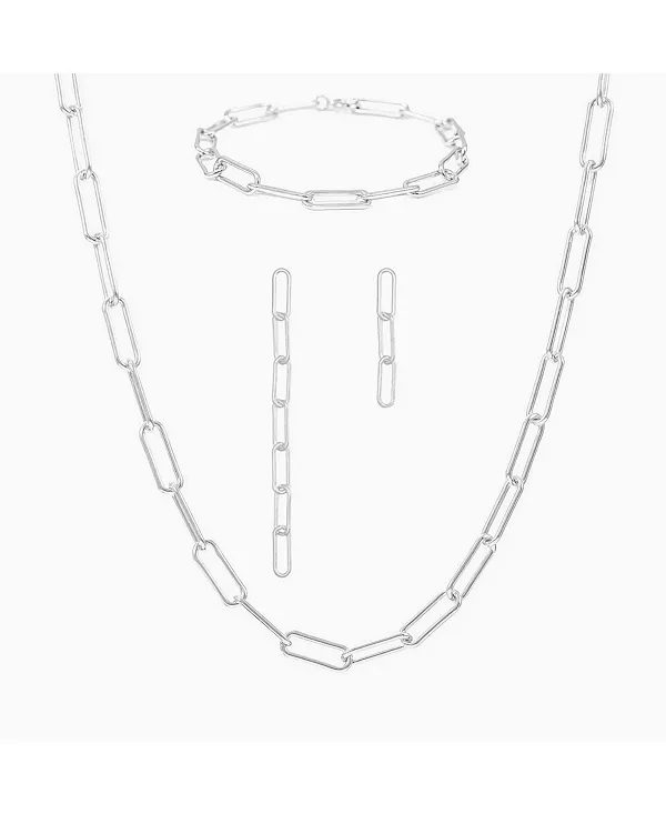 Комплект из браслета-цепочки «Амелия» из стерлингового серебра 18 карат с позолотой, ожерелья и серег-цепочек разного цвета Bearfruit Jewelry, silver
Комплект из браслета-цепочки «Амелия» из стерлингового серебра 18 карат с позолотой, ожерелья и серег-цепочек разного цвета Bearfruit Jewelry, silver