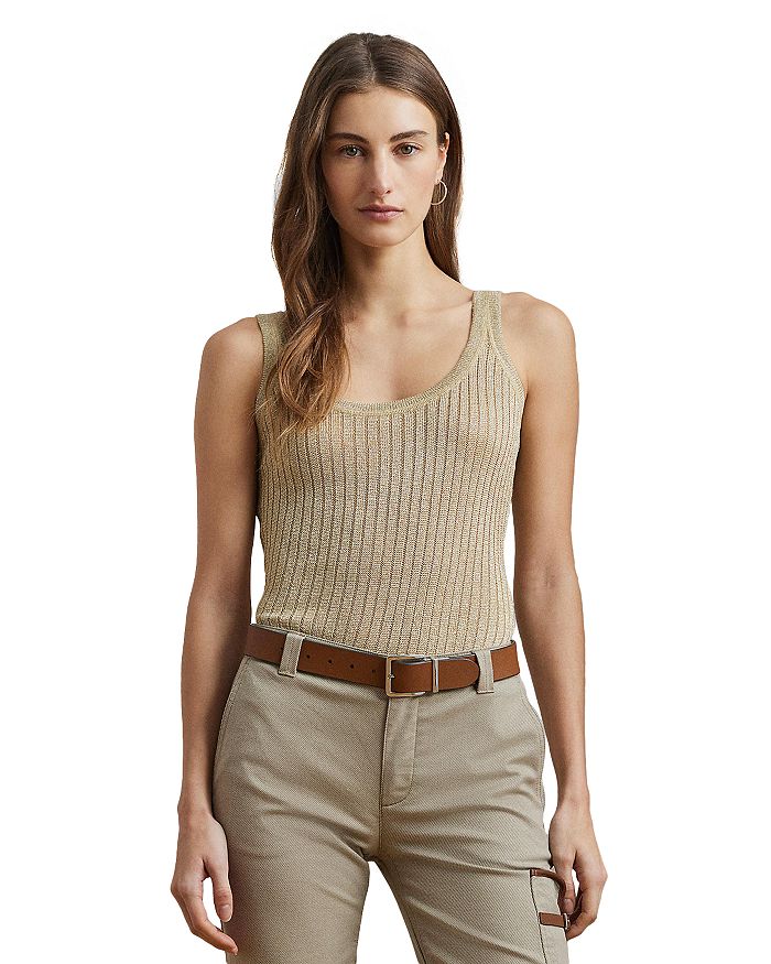 Топ-майка из трикотажного свитера с металлическим узором Ralph Lauren, золотой
Топ-майка из трикотажного свитера с металлическим узором Ralph Lauren, золотой