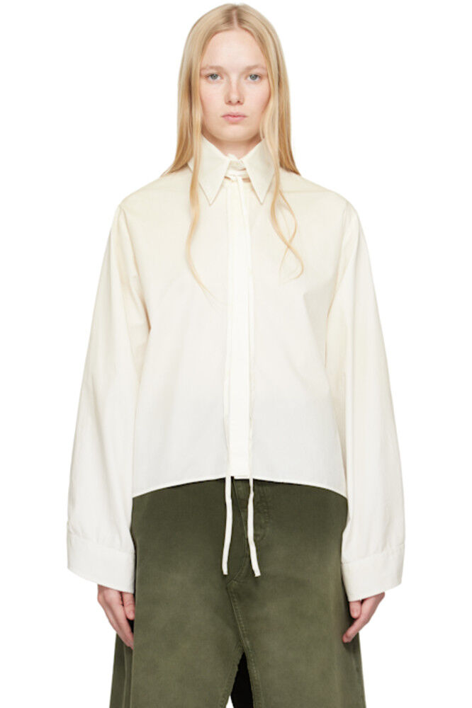 Рубашка с длинными рукавами из легкого хлопкового поплина цвета Off-White MM6 Maison Margiela
Рубашка с длинными рукавами из легкого хлопкового поплина цвета Off-White MM6 Maison Margiela