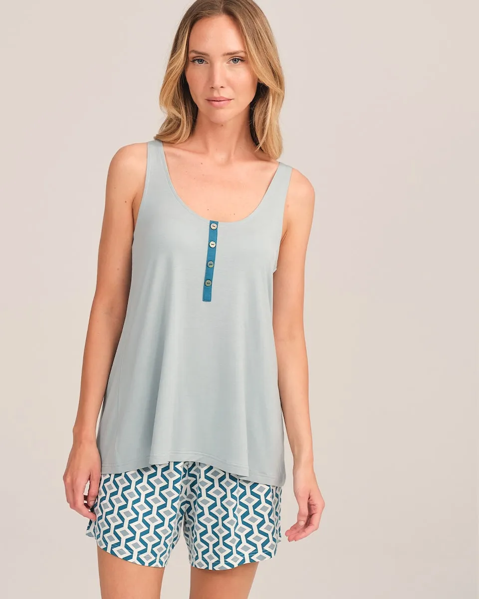 Женская пижама с топом и шортами геометрический принт J&J Brothers, светло-зеленый
Женская пижама с топом и шортами геометрический принт J&J Brothers, светло-зеленый