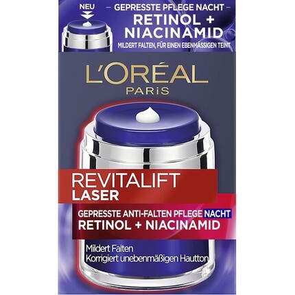 L'Oréal Paris Прессованный ночной крем против морщин с ретинолом и ниацинамидом 50 мл
L'Oréal Paris Прессованный ночной крем против морщин с ретинолом и ниацинамидом 50 мл