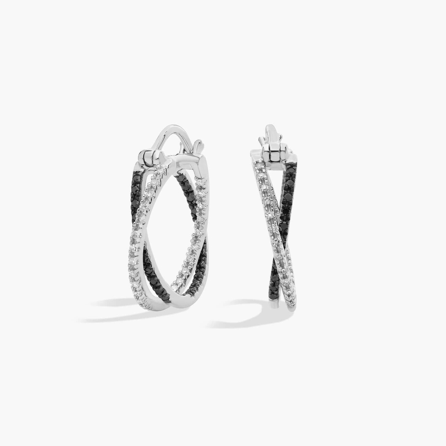 Серьги-кольца с перекрестными цепочками из стерлингового серебра с черными и белыми бриллиантами (1/4 карата) Blue Nile
Серьги-кольца с перекрестными цепочками из стерлингового серебра с черными и белыми бриллиантами (1/4 карата) Blue Nile