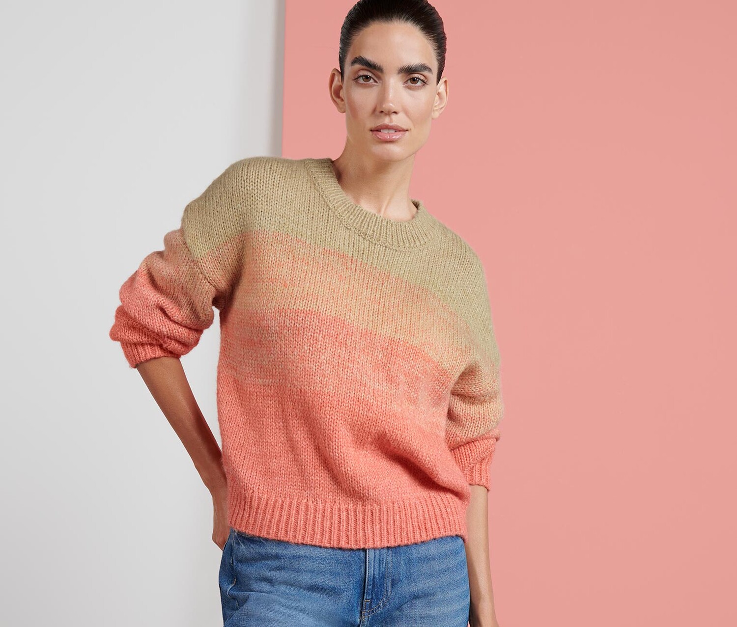 Свитер крупной вязки Tchibo, бежево-коралловый цвет
Свитер крупной вязки Tchibo, бежево-коралловый цвет