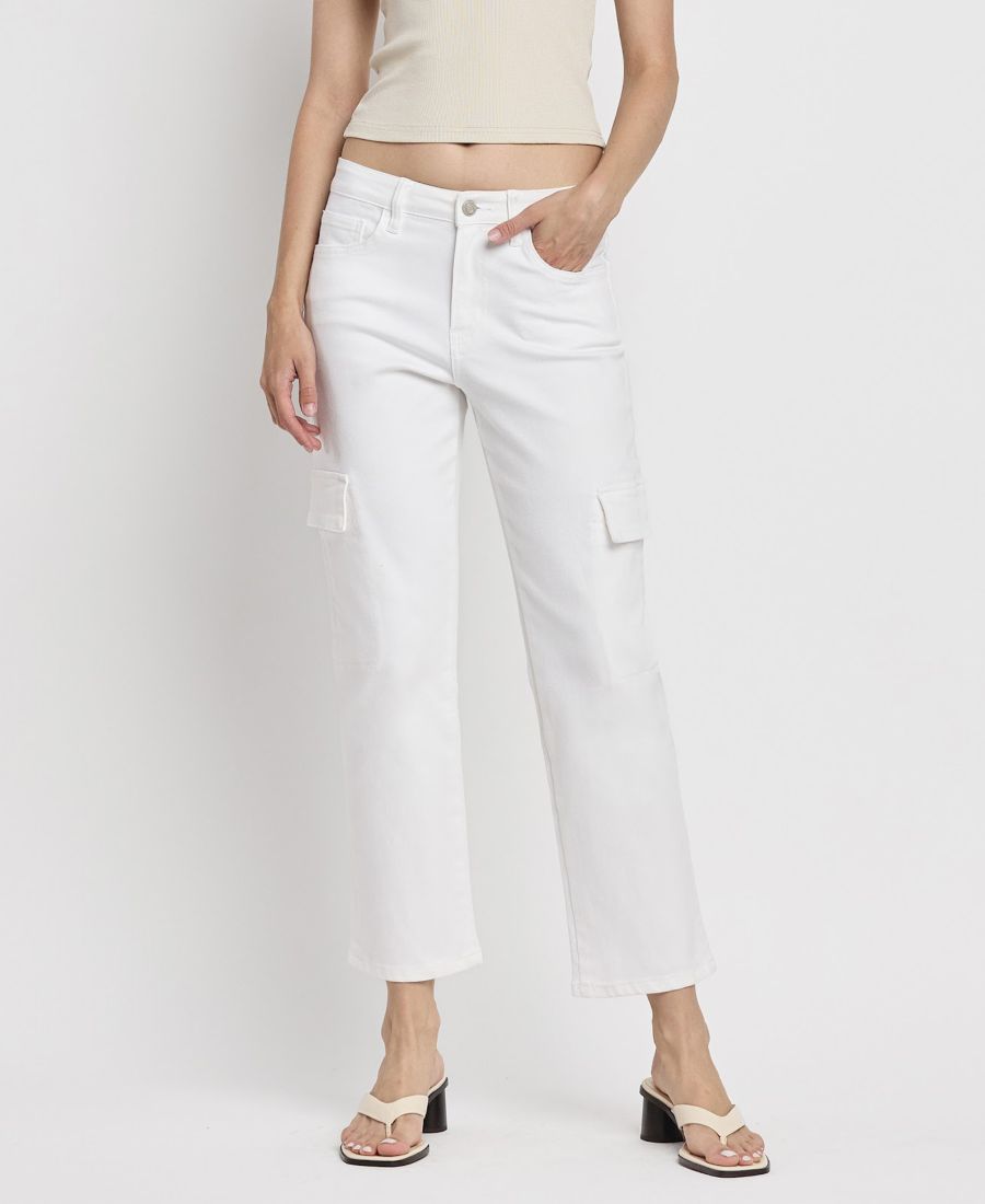 Женские прямые джинсы-карго с высокой посадкой Vervet, Optic white
Женские прямые джинсы-карго с высокой посадкой Vervet, Optic white