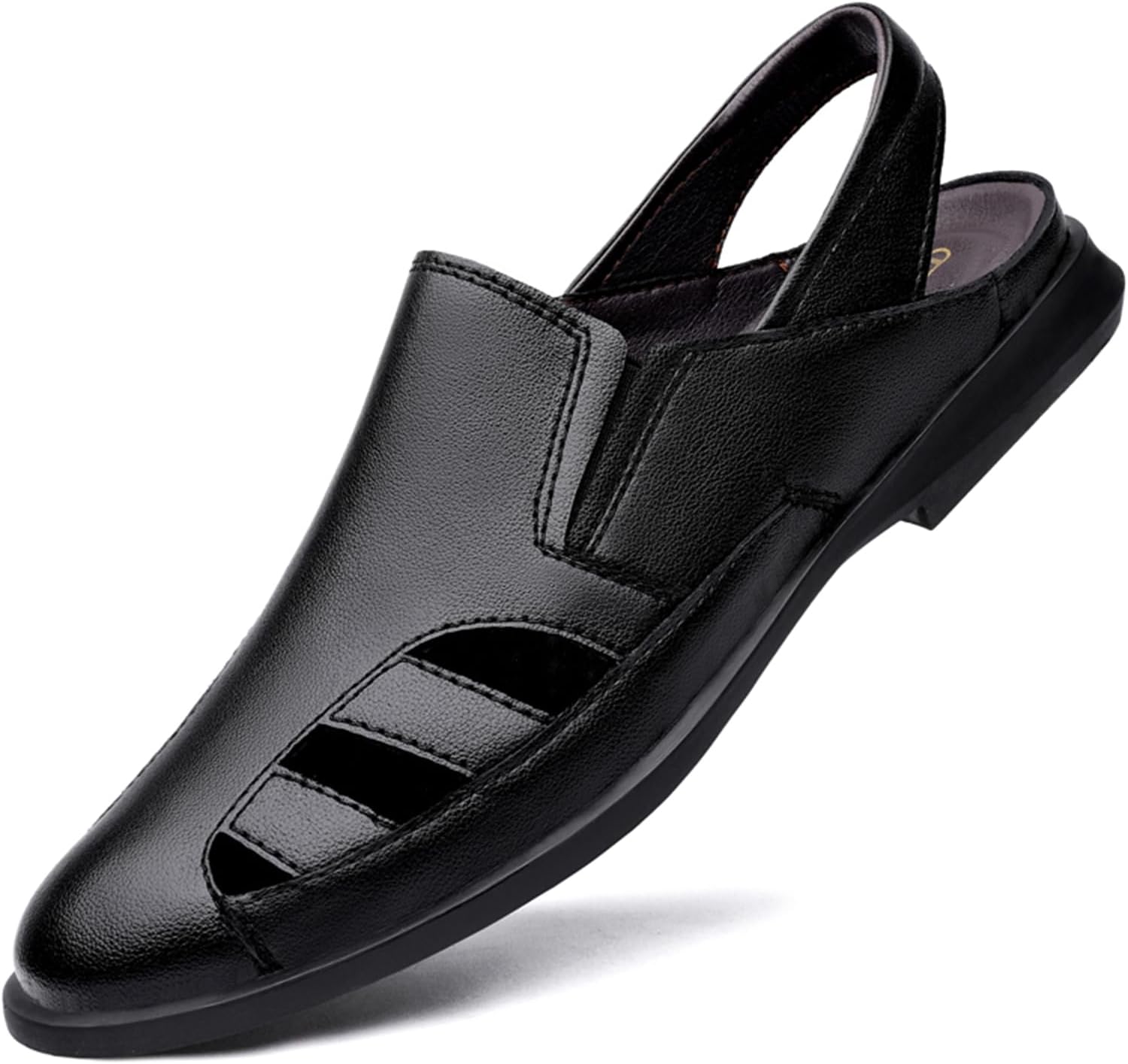 Мужские кожаные закрытые деловые сандалии Abborora, прохладные пляжные сандалии, черный
Мужские кожаные закрытые деловые сандалии Abborora, прохладные пляжные сандалии, черный