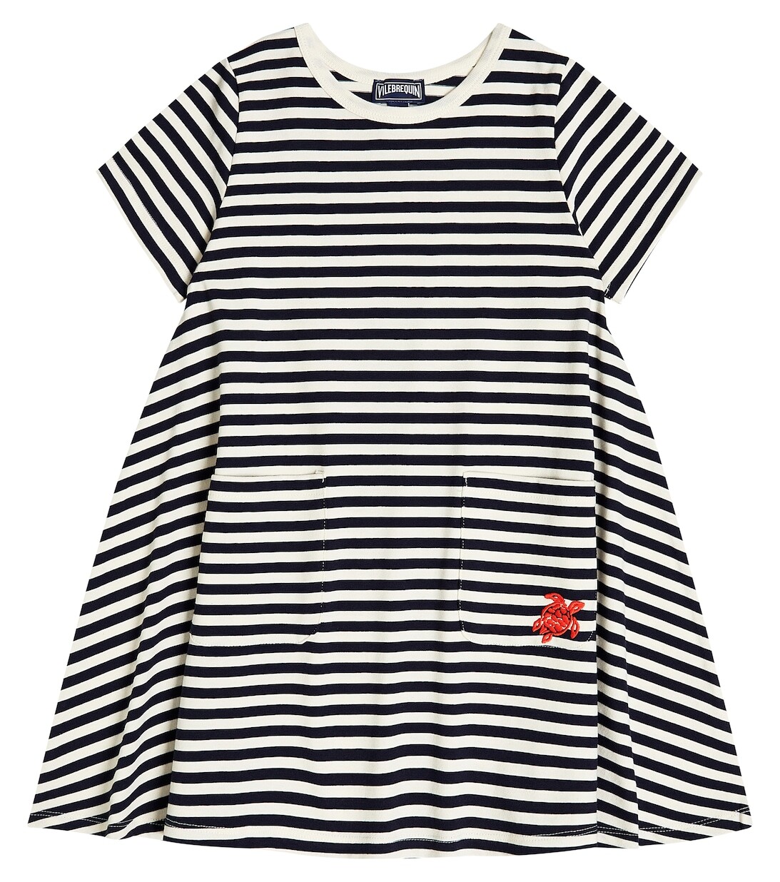 Хлопковое платье в полоску с вышивкой Vilebrequin, белый
Хлопковое платье в полоску с вышивкой Vilebrequin, белый