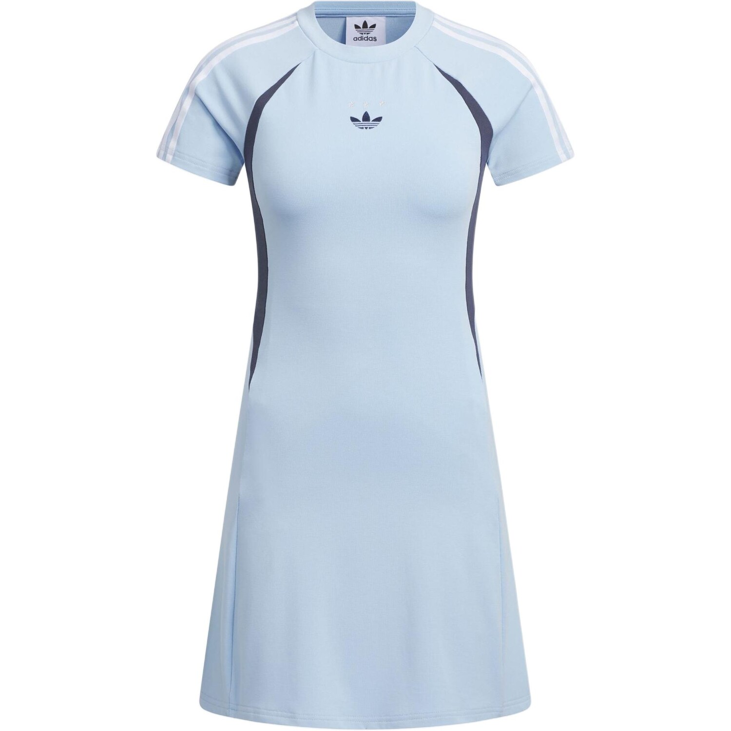 Платье с короткими рукавами женское, ярко-синее/полуночно-серое Adidas Originals