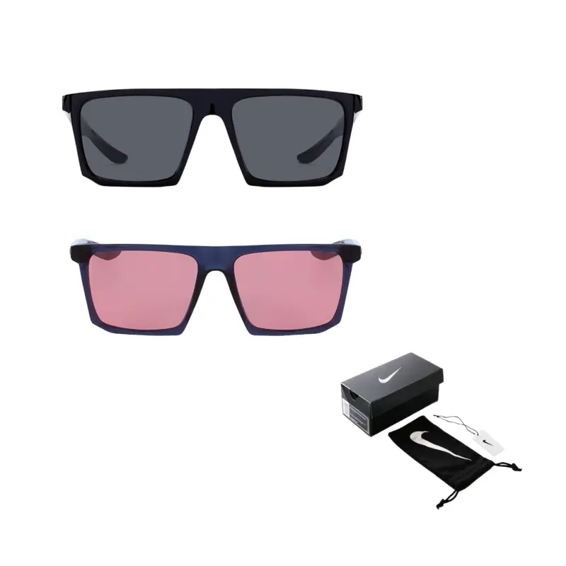 Nike Квадратные солнцезащитные очки унисекс черные с голубым, Black+Pink 
Nike Квадратные солнцезащитные очки унисекс черные с голубым, Black+Pink